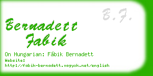 bernadett fabik business card