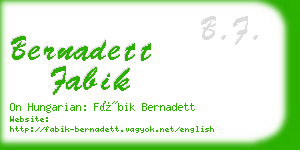 bernadett fabik business card